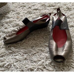Pos Ole Rouge Wedges Sandals Shoes Leather Bronze Gold Black 39 / 8 Strappy